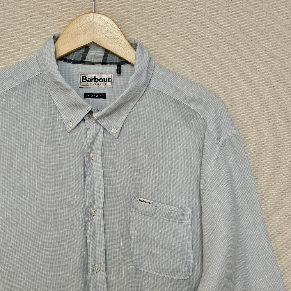 Barbour Linen Tailored Fit Button Down XL